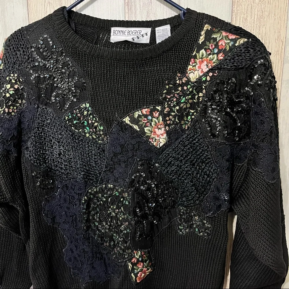 Vintage 80s/90s Appliqué Sweater Tunic